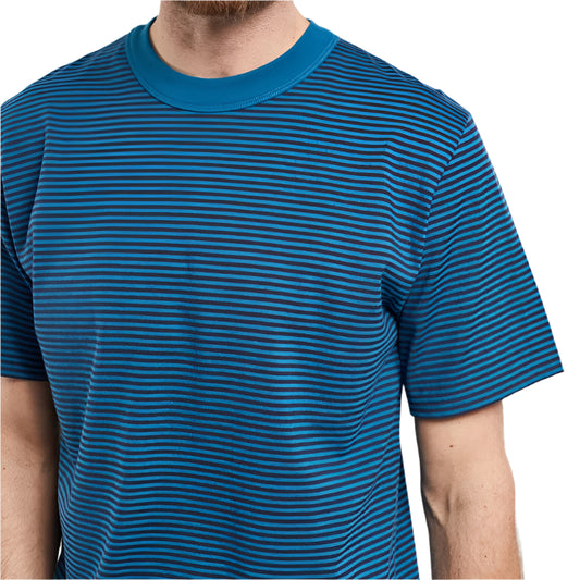 Striped Heritage Organic Cotton T-Shirt Bleu Glacial Marine Deep