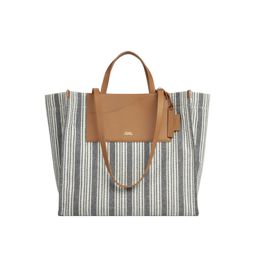 Large Spread Tote Caramel X Canvas Stripes