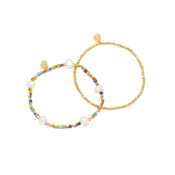 Rainbow Pearl Bracelet Set