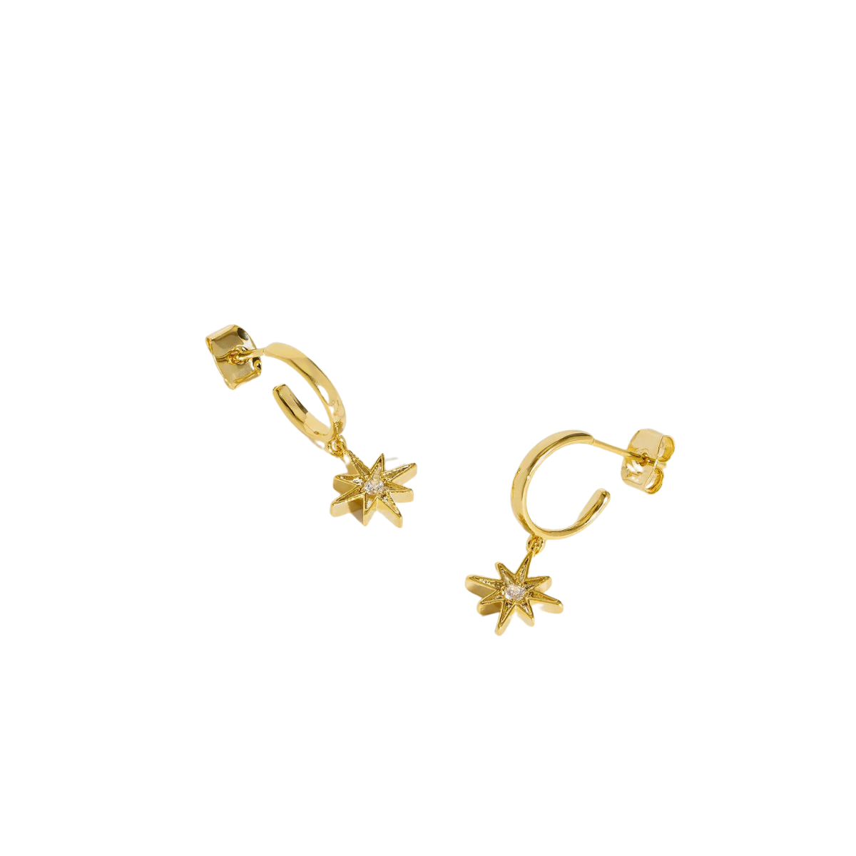 North Star CZ Charm Hoops