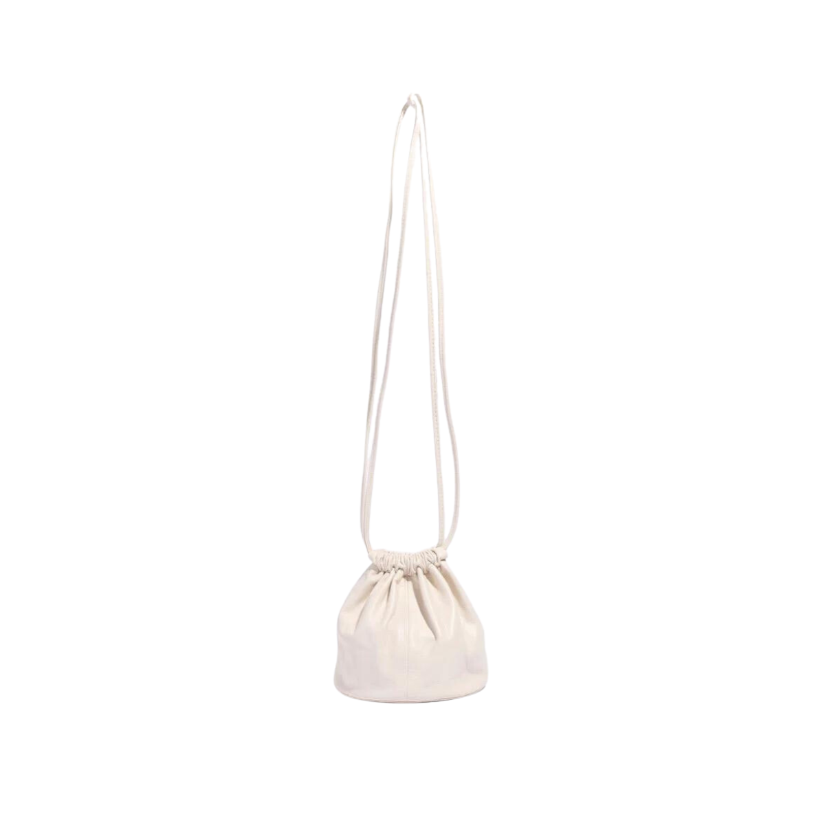 Creme Mini Drum Drawstring Bucket Bag