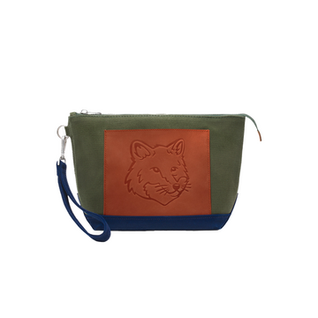 Fox Head Leather Pocket Zipped Military Green/Ink Blue