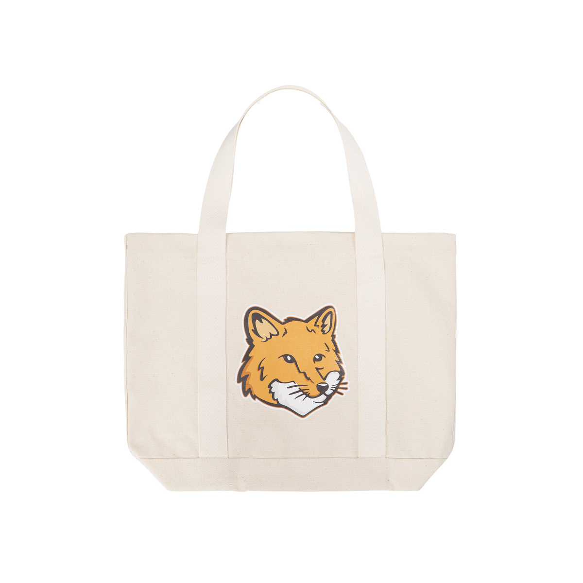 Maison Kitsune | totes for women - Fox Head Tote Bag | Ecru | kapok