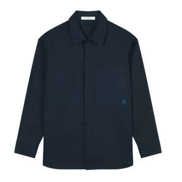 Overshirt With Bold Fox Head Patch Ink Blue (men)