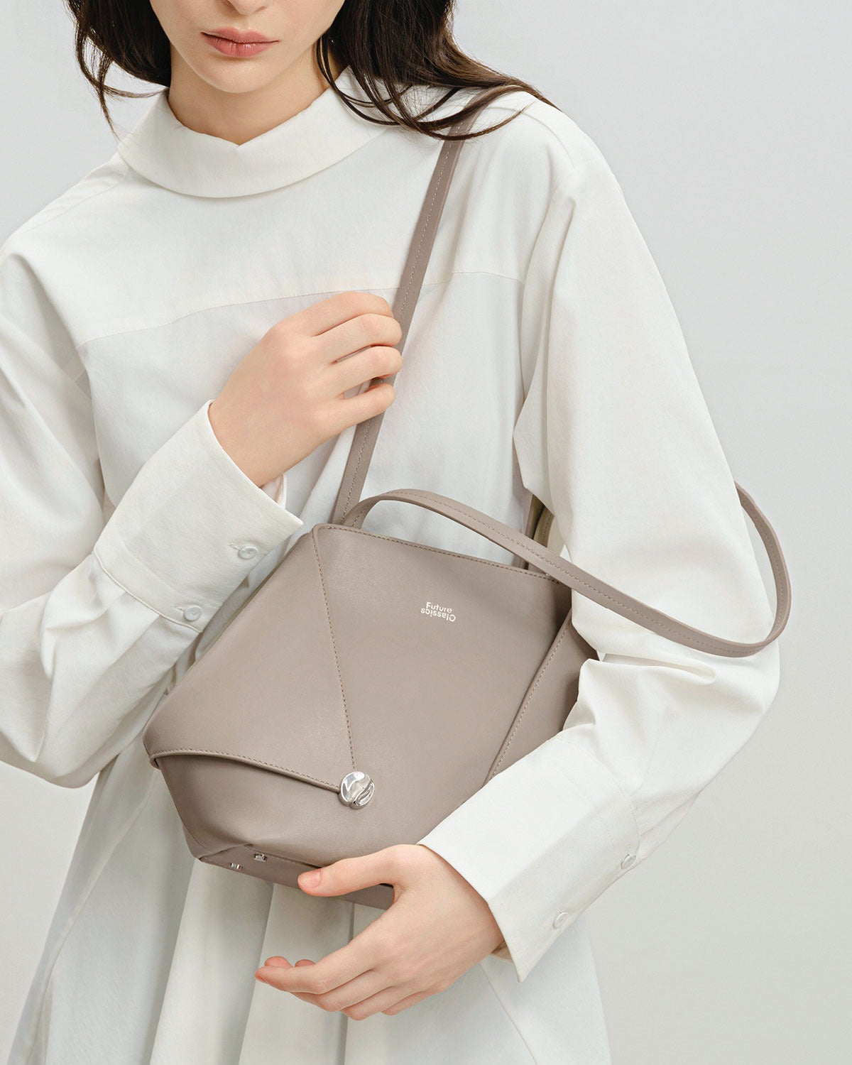 Small Collar Nappa Tote