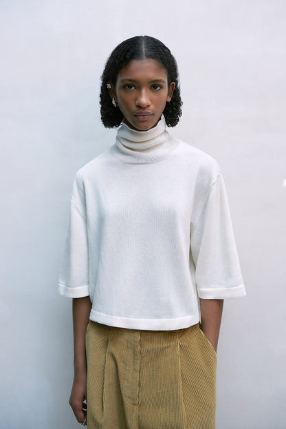 Cotton & Cashmere Turtleneck Natural