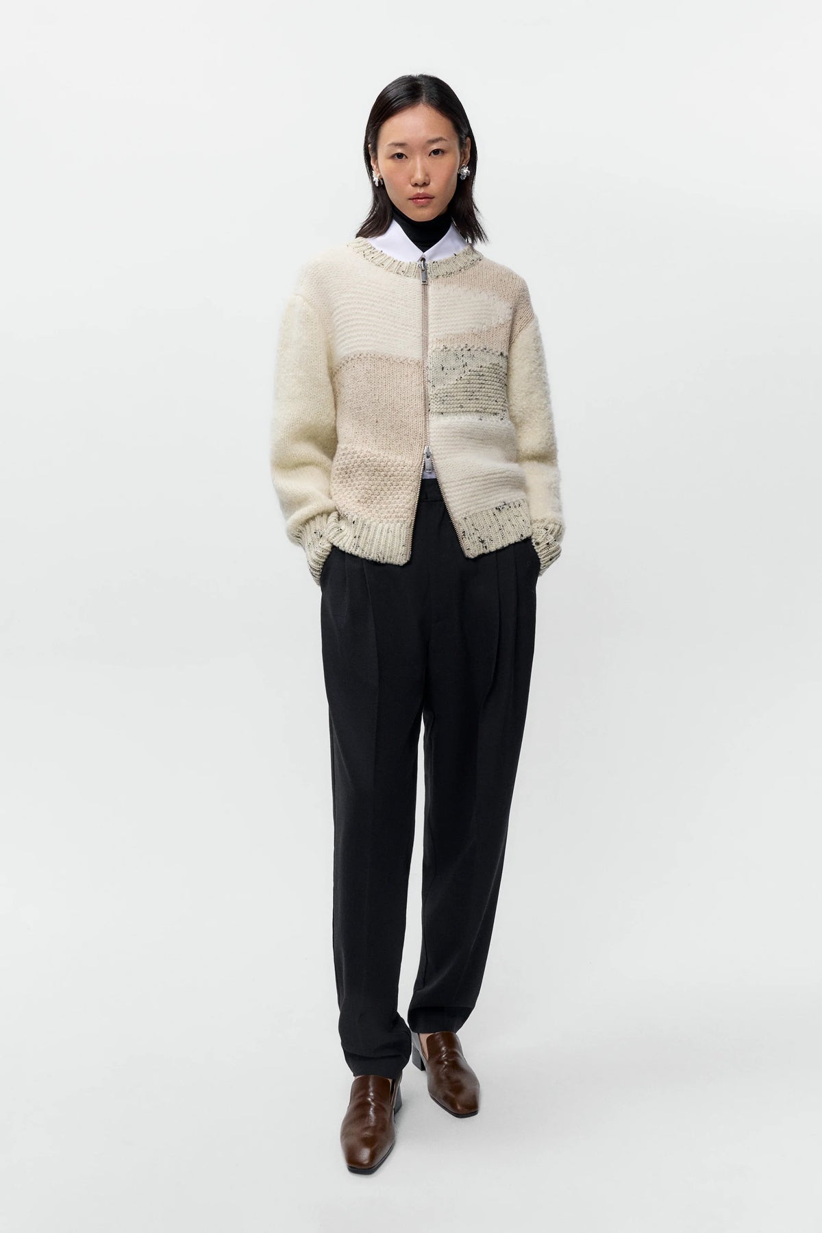 Marled Zip-Carigan