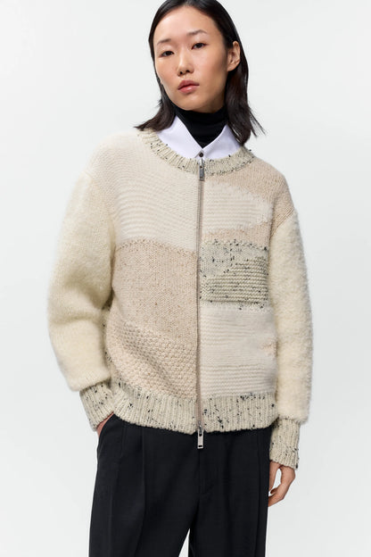 Marled Zip-Carigan
