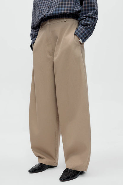 Cotton Curved Pants