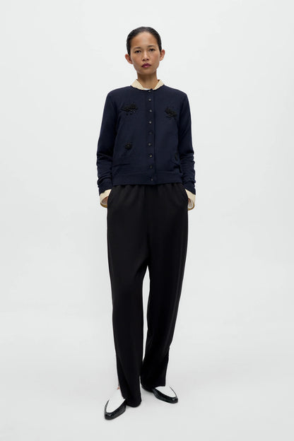 Merino Wool Embellished Cardigan