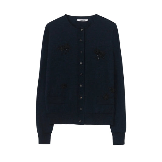 Merino Wool Embellished Cardigan