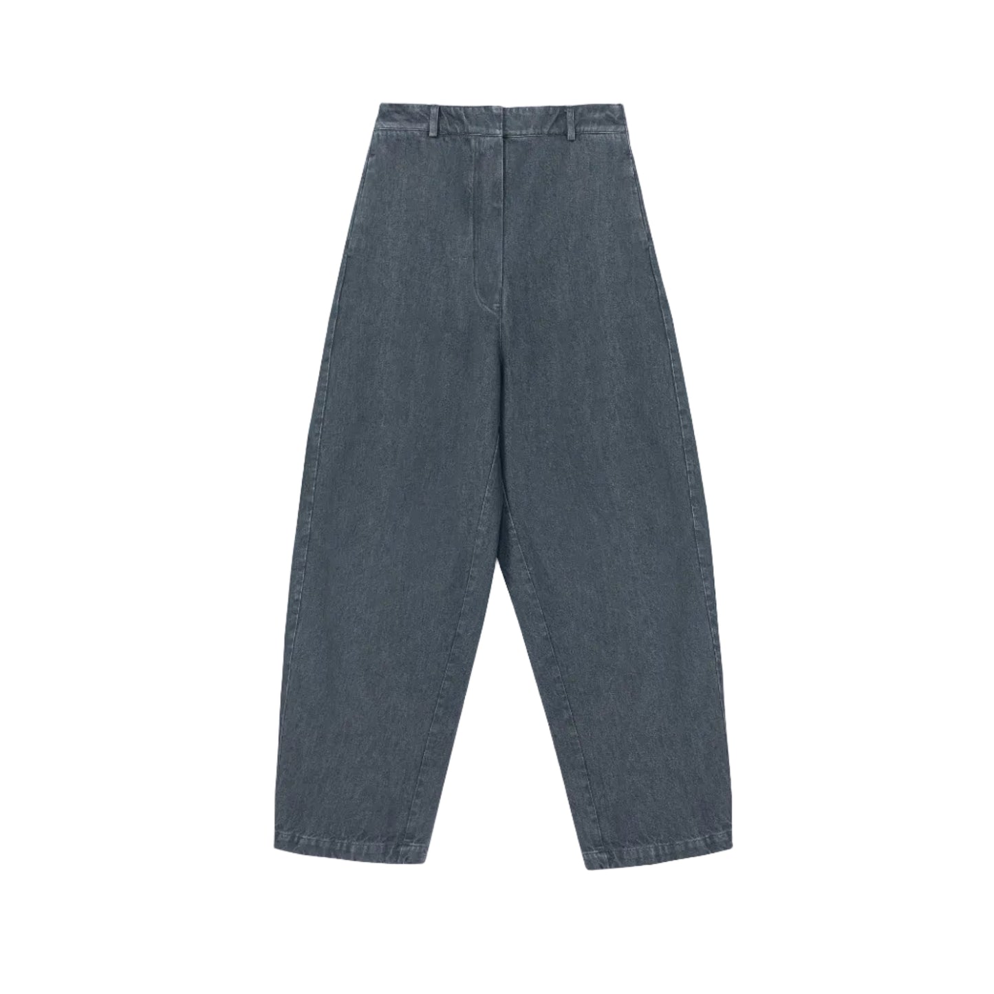 Washed Denim Curved Pants