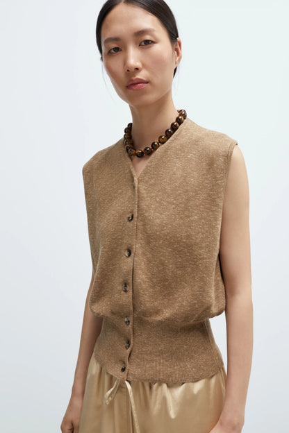 Flecked Cotton Waistcoat