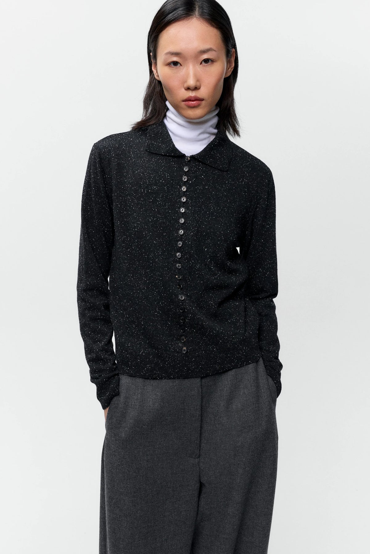 Silk & Wool Flecked Polo