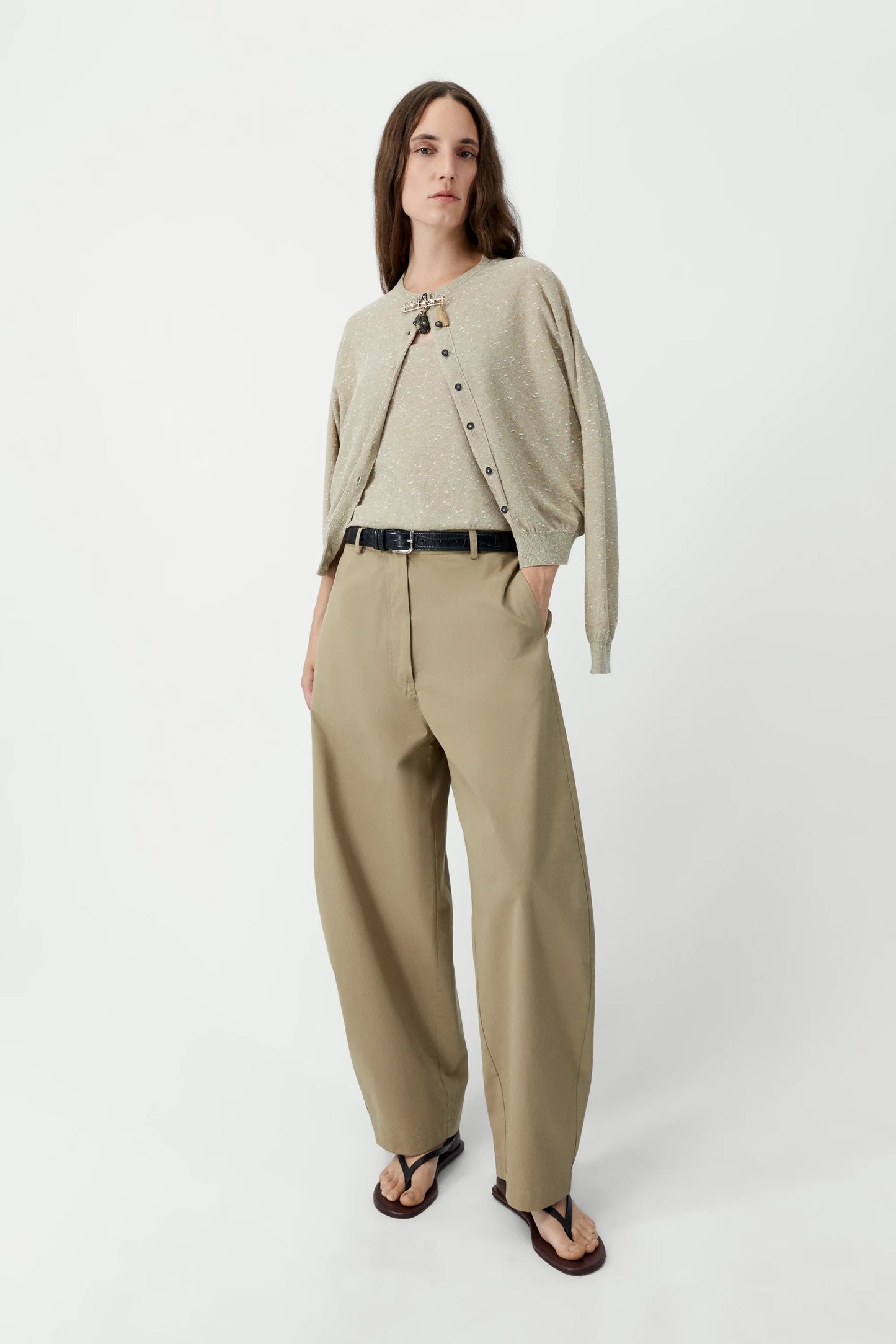 Linen & Cotton Flecked Cardigan