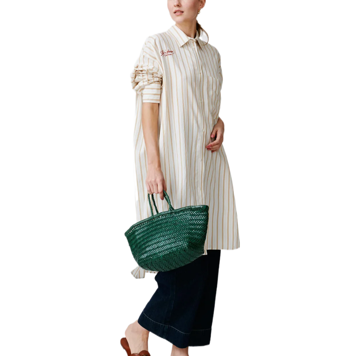 Small Bamboo Triple Jump Woven Shoulder Bag