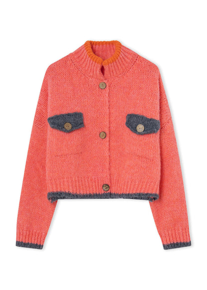 Jersey Cardigan Ding Ding Coral