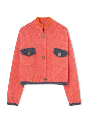 Jersey Cardigan Ding Ding Coral