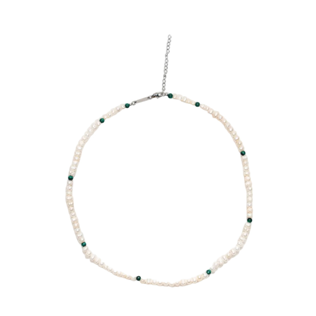 Pearl And Stone Beaded Necklace