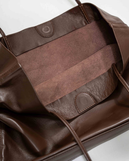 Narrow Oval Relaxed Tote_Cognac