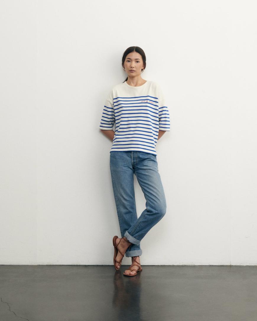 Montpar SS Out Of Office /Gots Ivory Blue T-shirts