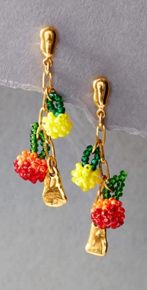 Earrings Sicilian Garden - Gold Plated Brass