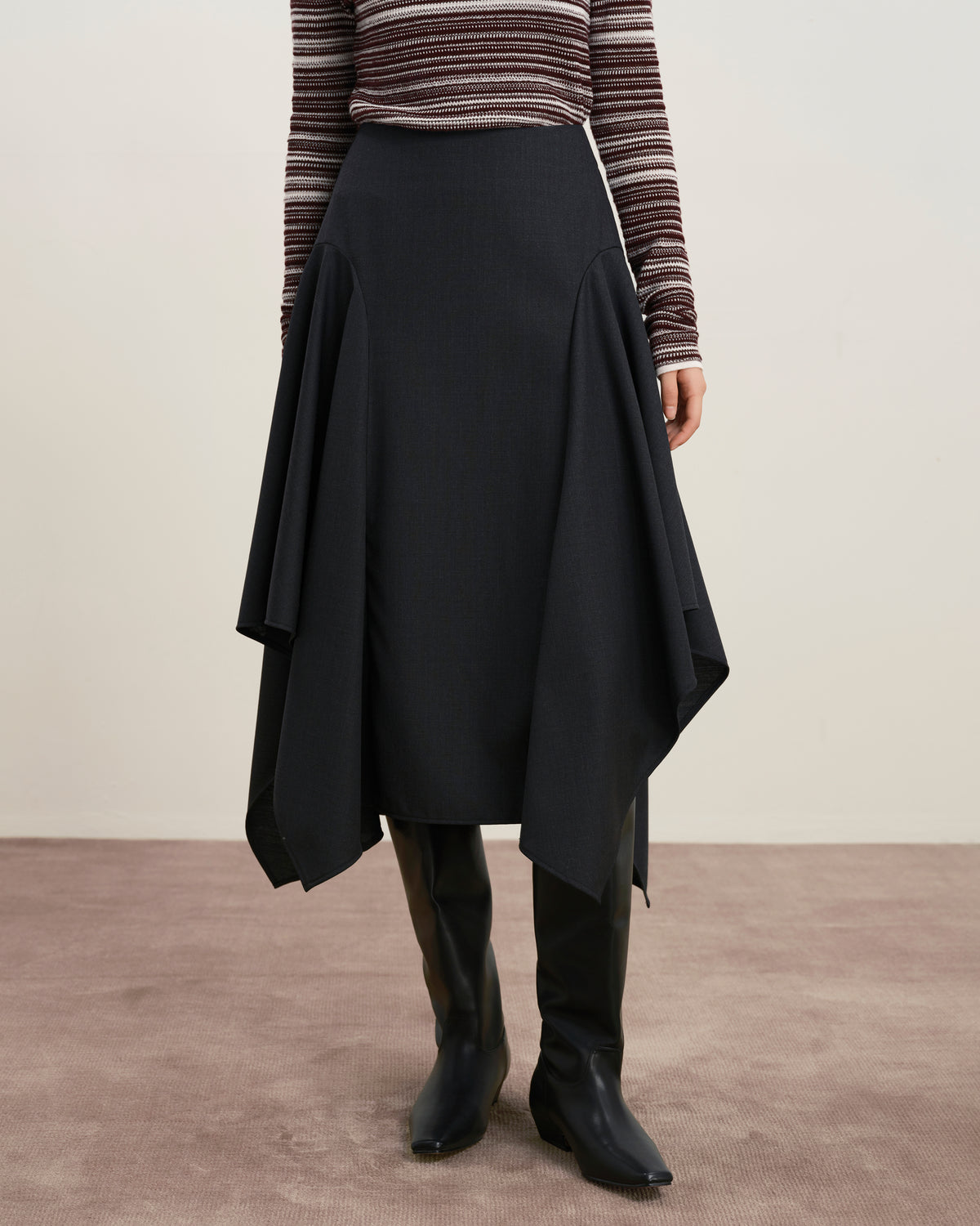 Asymmetric Drape Skirt