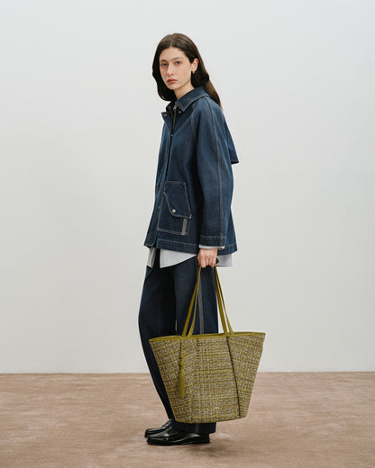 Large Lamp Shade Tweed Tote