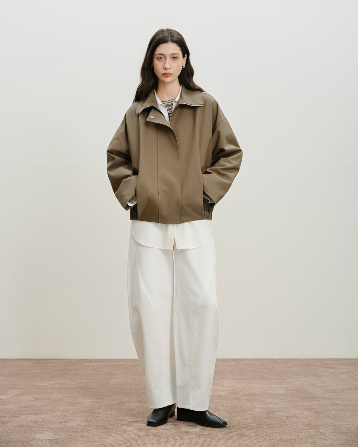Pleated Cocoon Jacket