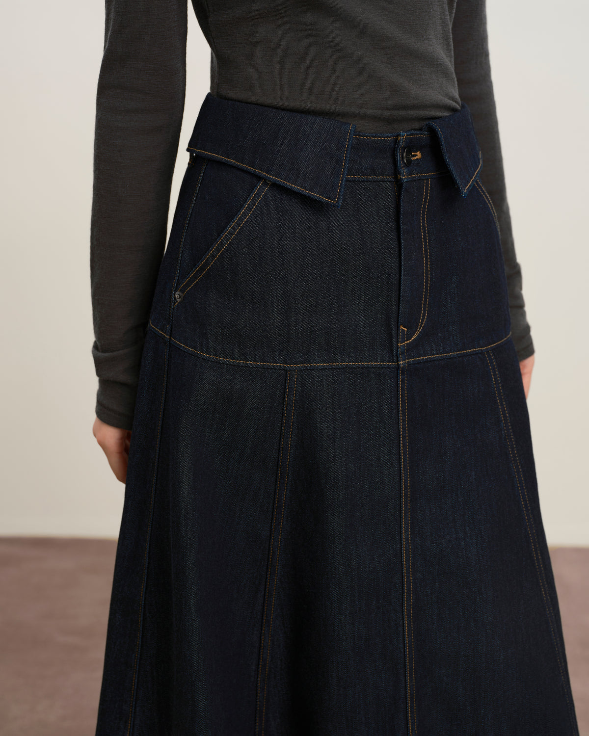 Collared A-Line Skirt