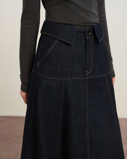 Collared A-Line Skirt