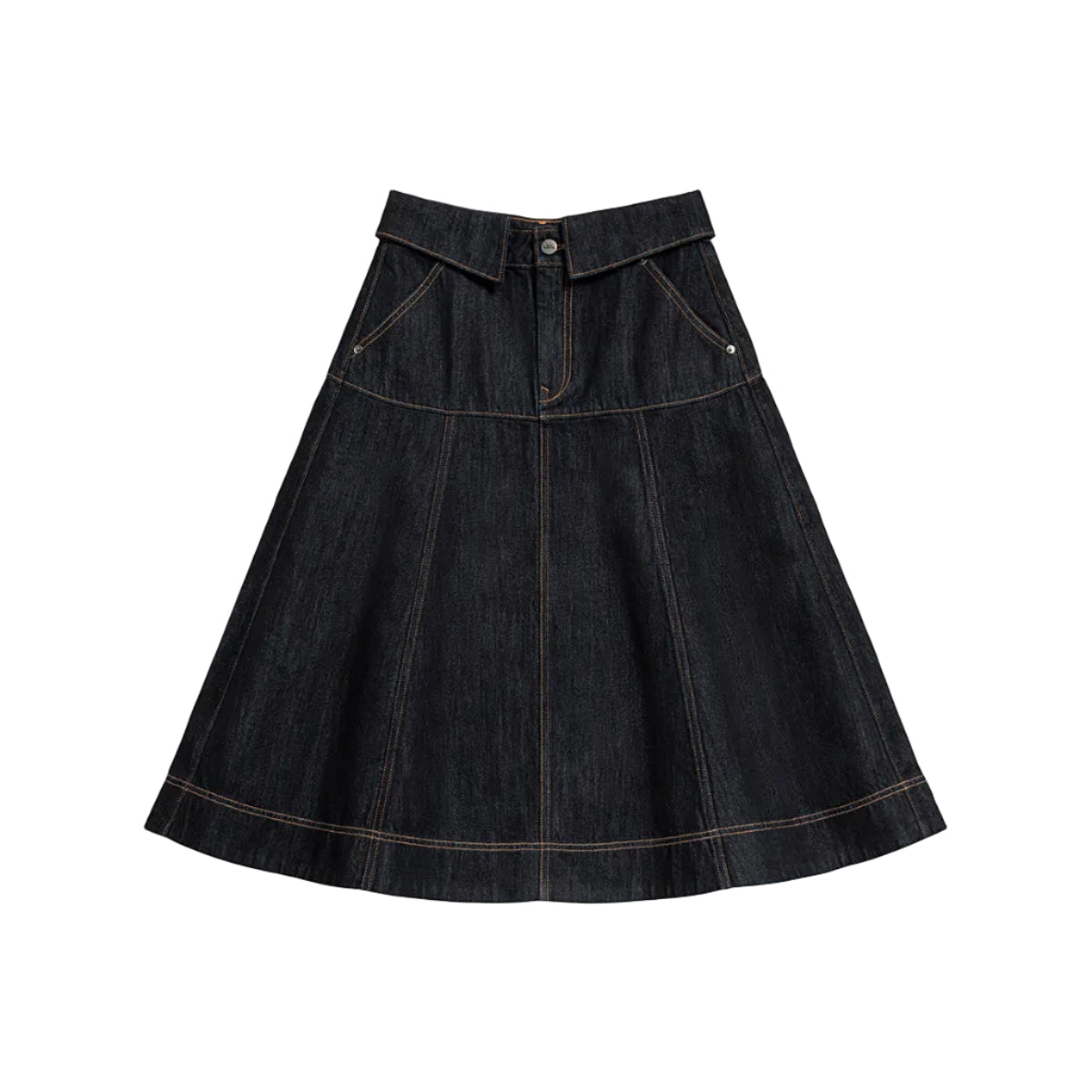Collared A-Line Skirt