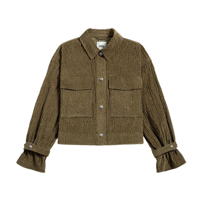 Corduroy Cropped Shirt Jacket
