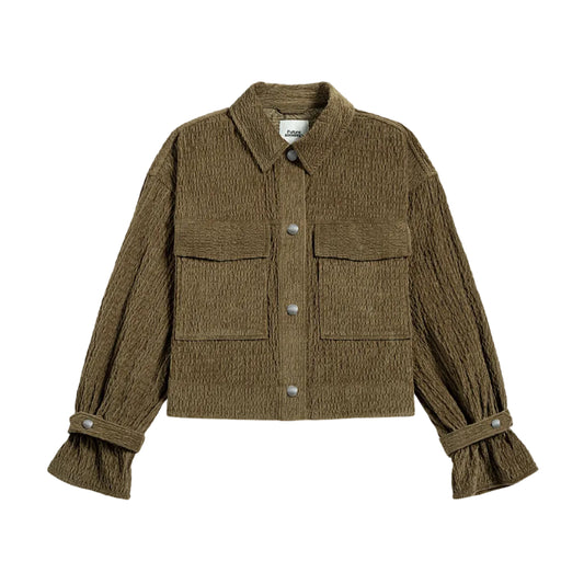 Corduroy Cropped Shirt Jacket