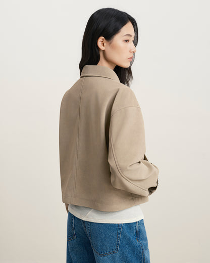 Faux Suede Worker Jacket