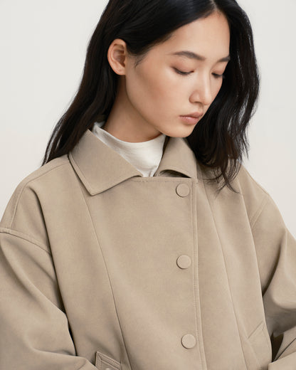 Faux Suede Worker Jacket