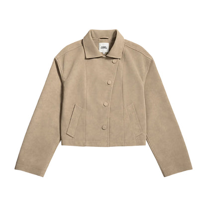Faux Suede Worker Jacket