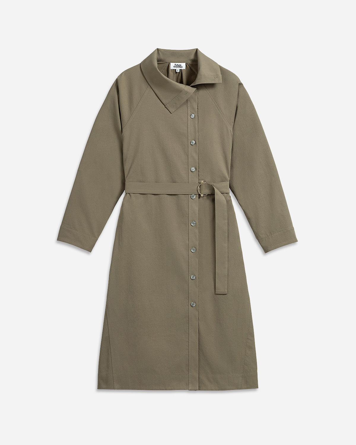 Folded Collar Shirt Dress