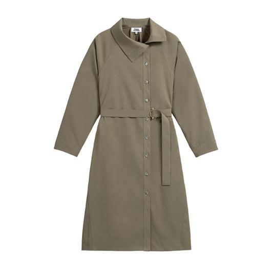Folded Collar Shirt Dress