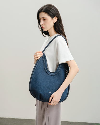 Large Teardrop Denim Hobo