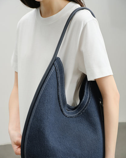 Large Teardrop Denim Hobo