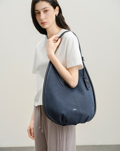 Large Teardrop Denim Hobo