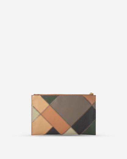 Patchwork Calf Zip Wristlet