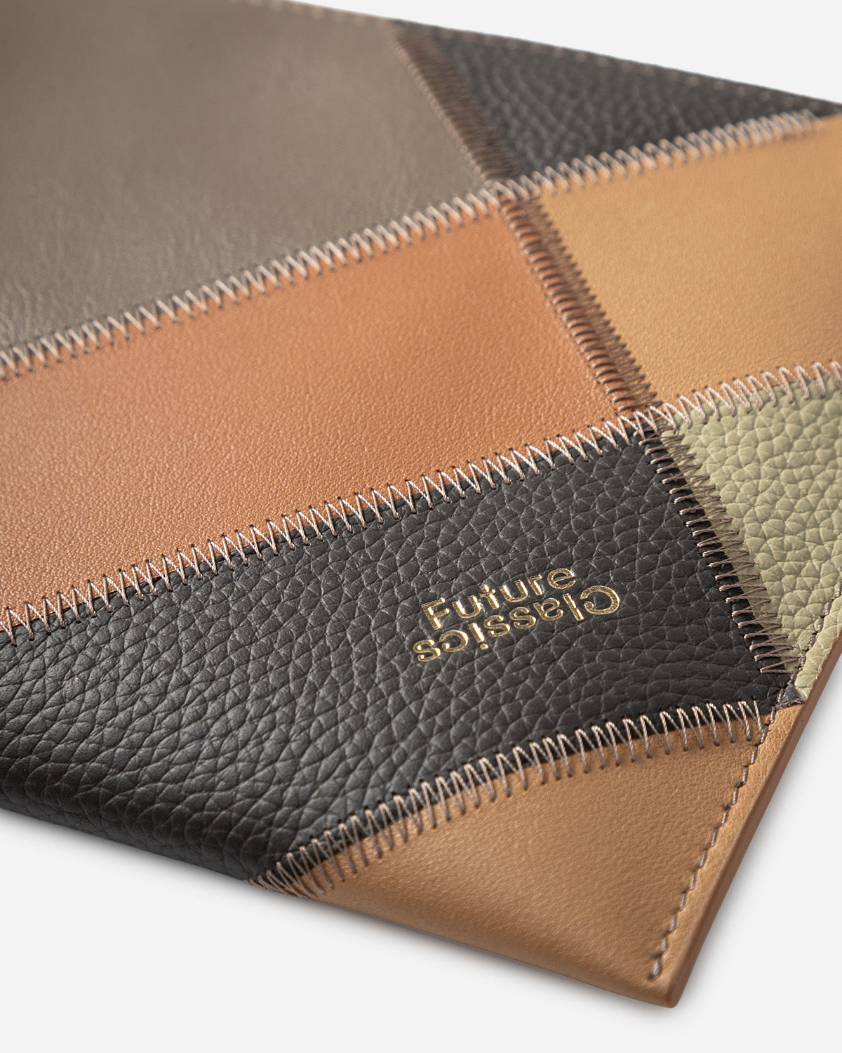 Patchwork Calf Zip Wristlet