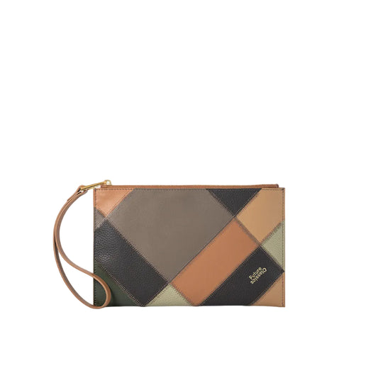 Patchwork Calf Zip Wristlet