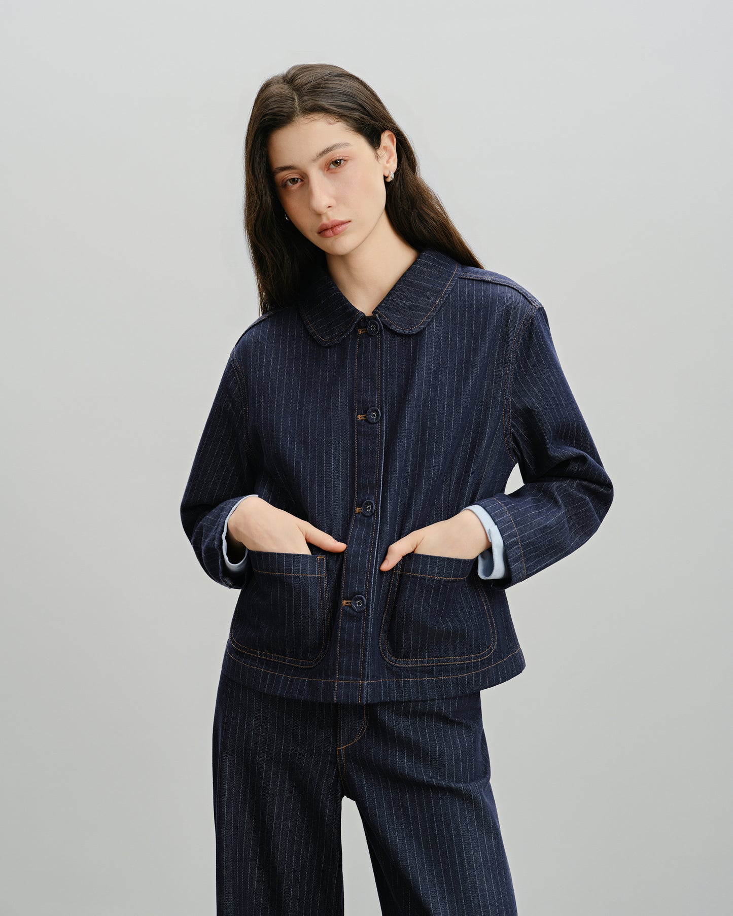 Pinstripe Peter Pan Jacket