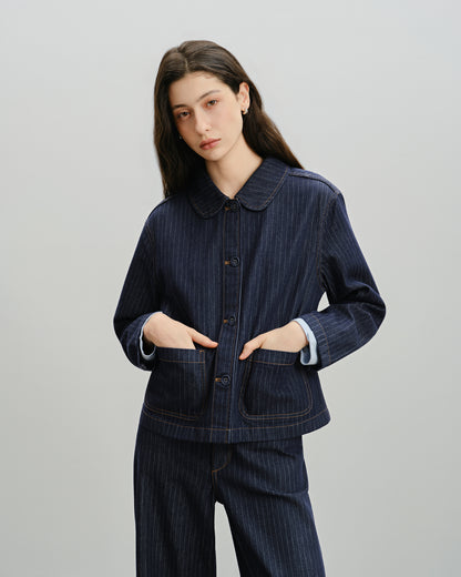 Pinstripe Peter Pan Jacket