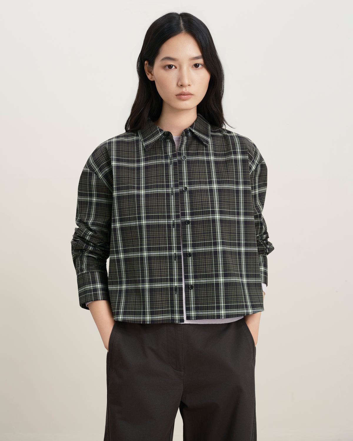 Plaid Flared Shirt