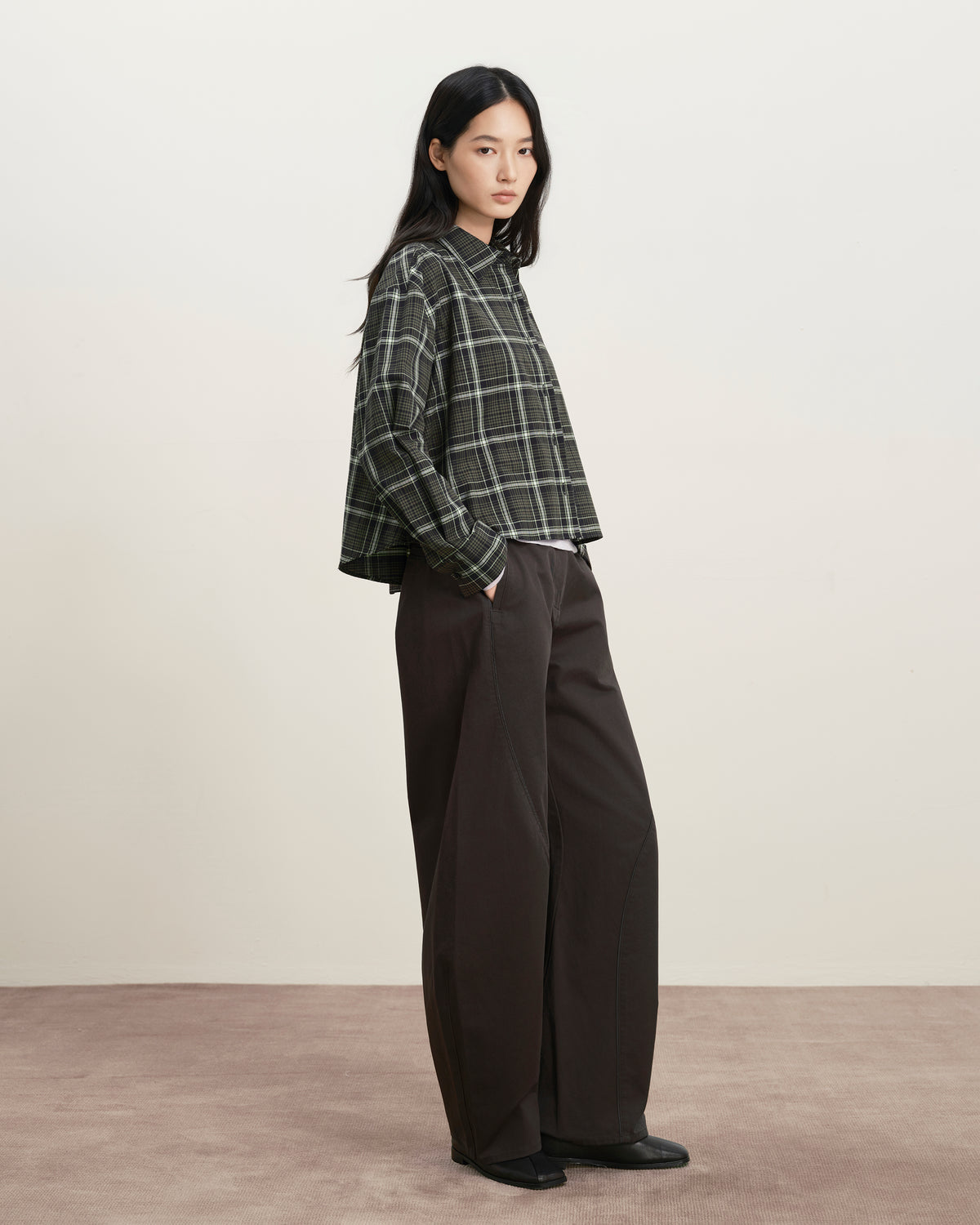Plaid Flared Shirt
