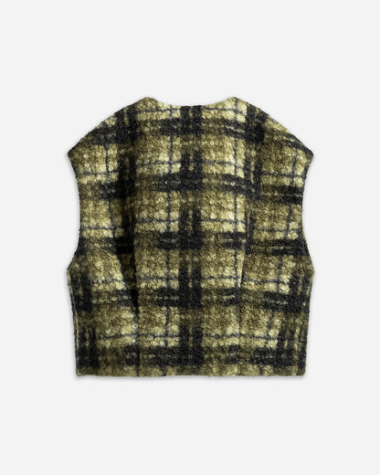 Plaid Teddy Pile Vest